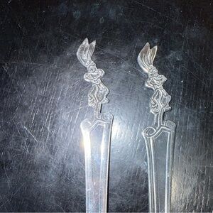 Vintage Nesquik Bunny Silver Tone Spoons - Set of 2